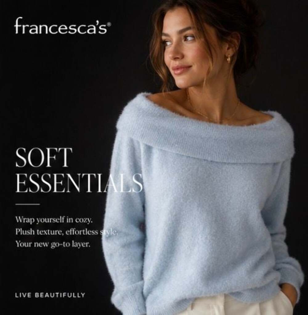 Francesca's Jaclyn Fuzzy Off-The-Shoulder Sweater
